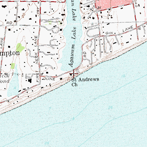 Topographic Map of Saint Andrews Church, NY