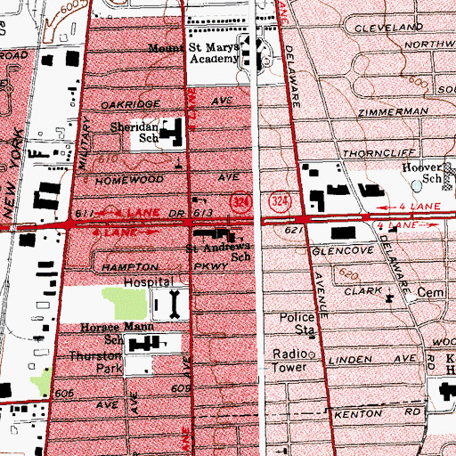 Topographic Map of Saint Andrew Country Day School, NY