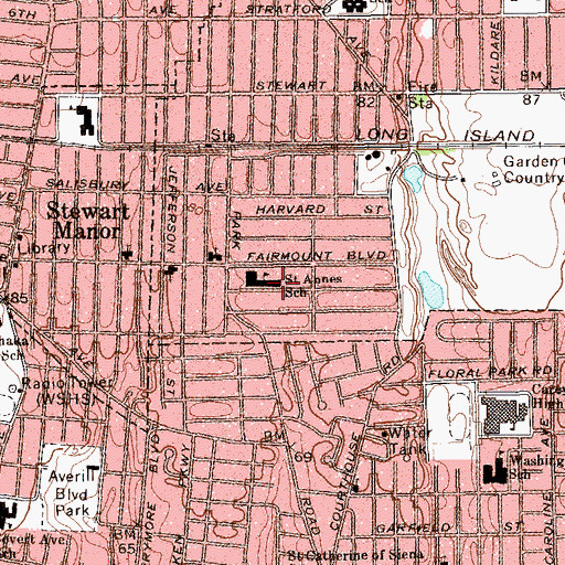 Topographic Map of Saint Annes School, NY