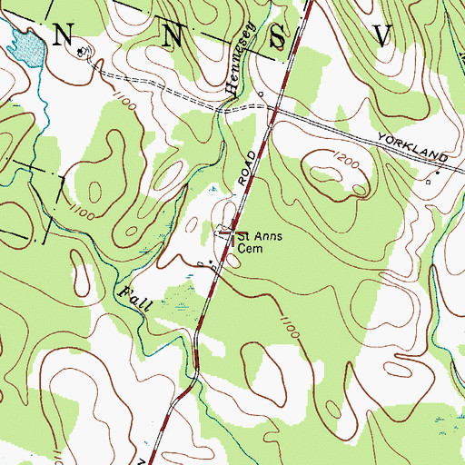 Topographic Map of Saint Anns Cemetery, NY