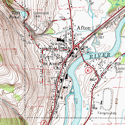 Topographic Map of Saint Anns Episcopal Church, NY