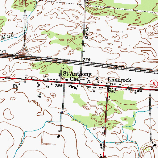 Topographic Map of Saint Anthony Church, NY