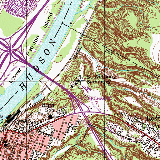 Topographic Map of Saint Anthony Seminary, NY