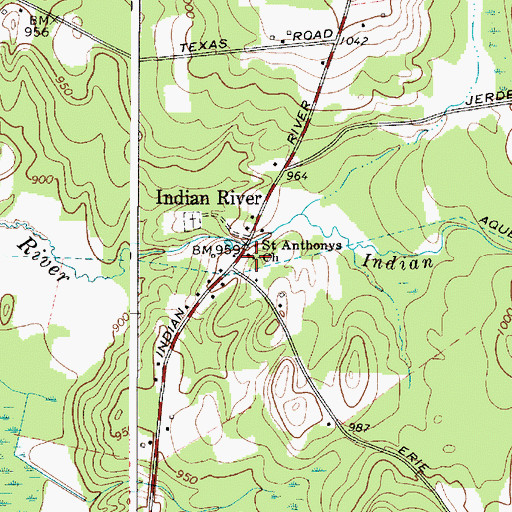 Topographic Map of Saint Anthonys Church, NY