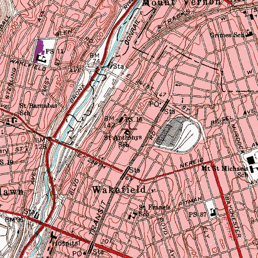 Topographic Map of Saint Anthony School, NY
