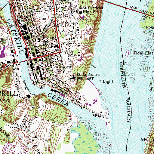 Topographic Map of Saint Anthonys Seminary, NY