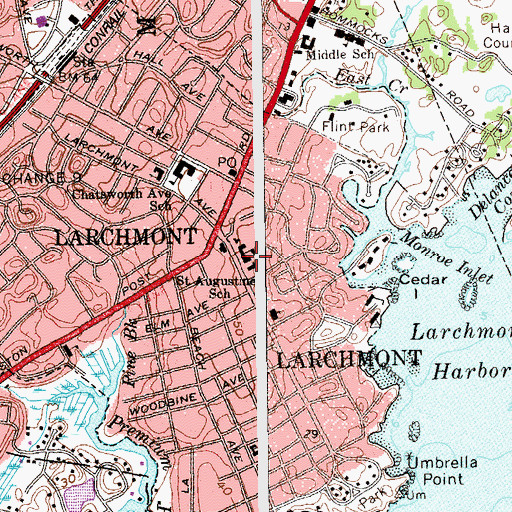 Topographic Map of Saint Augustines School, NY
