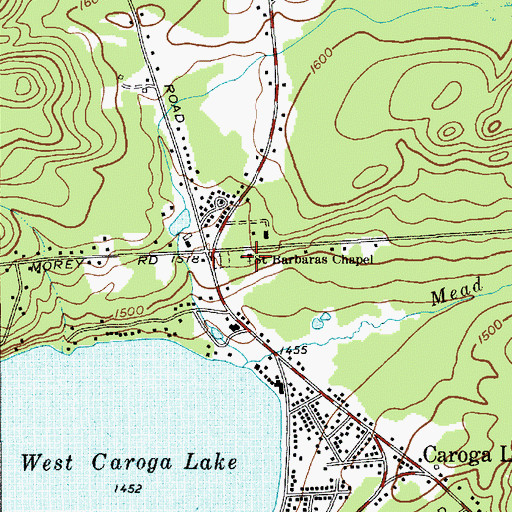 Topographic Map of Saint Barbaras Chapel, NY