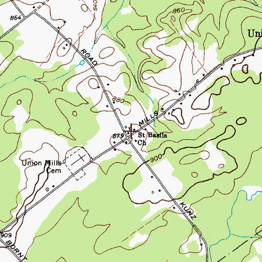 Topographic Map of Saint Basils Church, NY