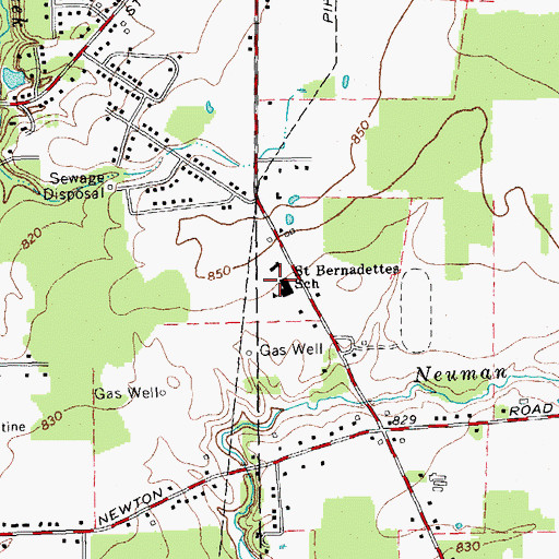 Topographic Map of Saint Bernadettes School, NY