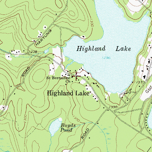 Topographic Map of Saint Bernadine Church, NY