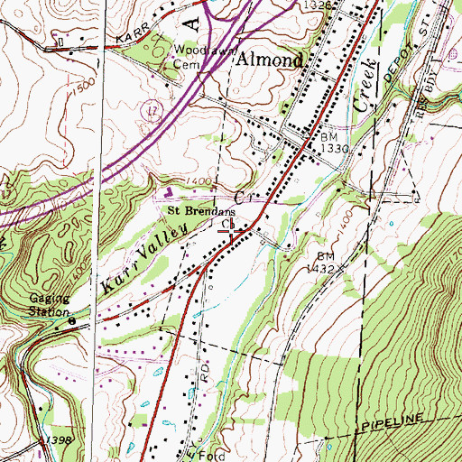 Topographic Map of Saint Brendans Church, NY