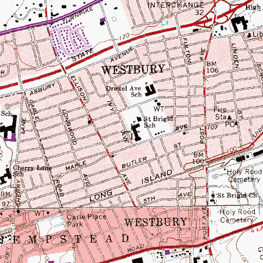 Topographic Map of Saint Brigid - Our Lady of Hope Regional School, NY