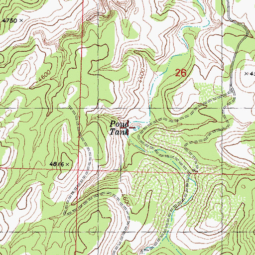 Topographic Map of Pond Tank, AZ