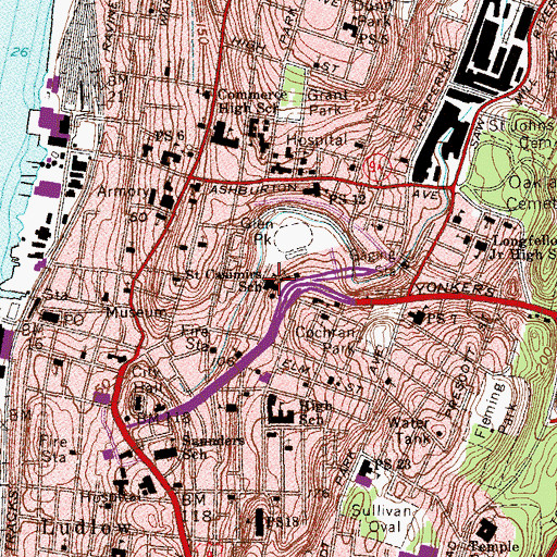 Topographic Map of Saint Casimirs School, NY