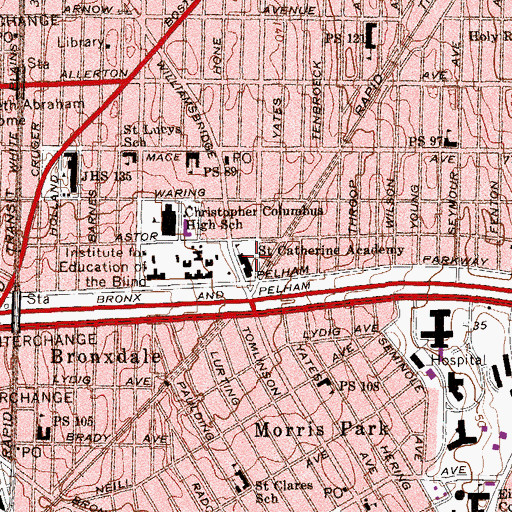 Topographic Map of Saint Catherine Academy, NY