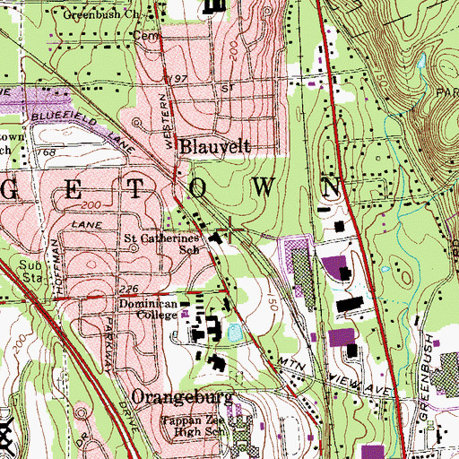 Topographic Map of Saint Catherines School, NY