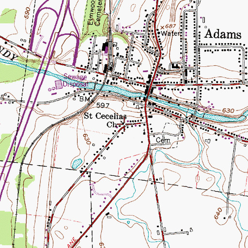 Topographic Map of Saint Cecelia Roman Catholic Church, NY