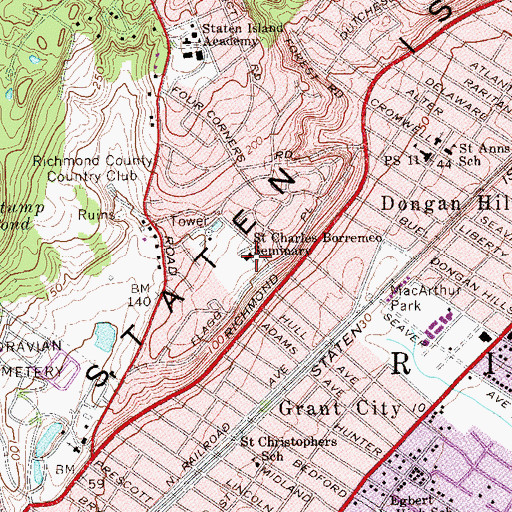 Topographic Map of Saint Charles Borremeo Seminary, NY