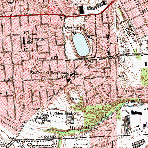 Topographic Map of Saint Charles Borromeo School, NY