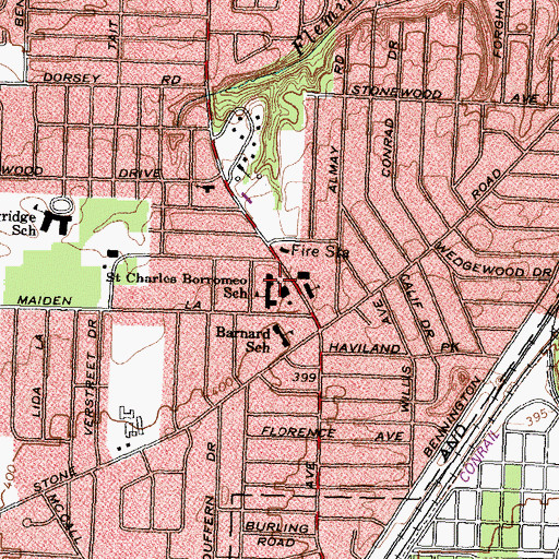 Topographic Map of Saint Charles Borromeo School, NY