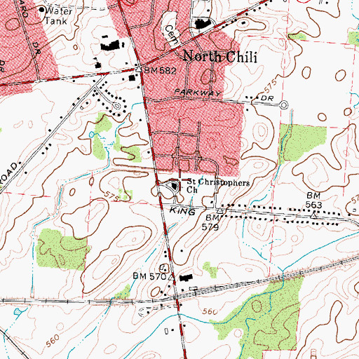 Topographic Map of Saint Christophers Church, NY