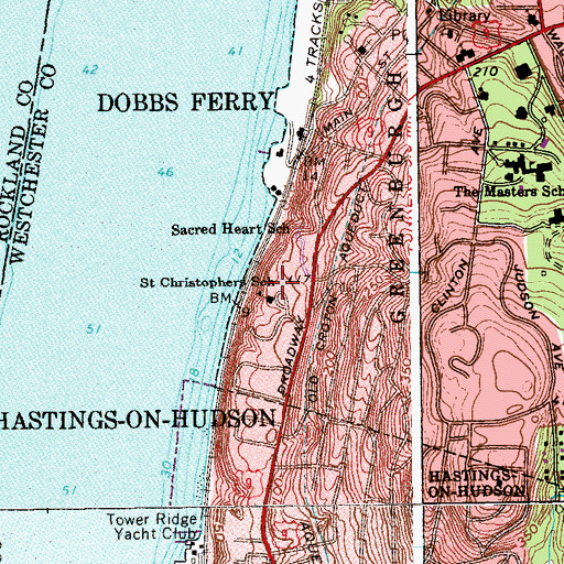 Topographic Map of Saint Christophers School, NY