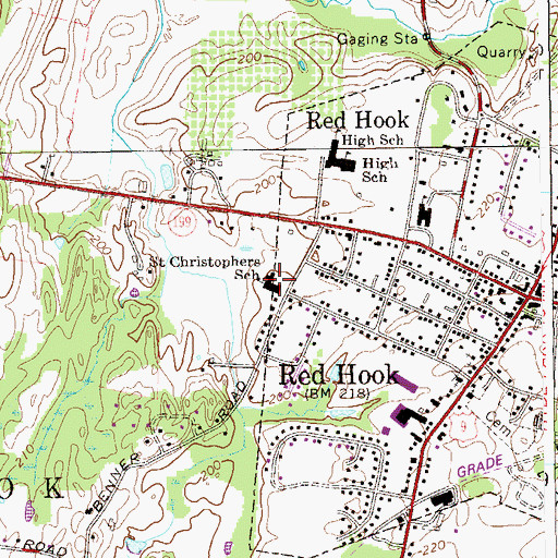 Topographic Map of Saint Christophers School, NY