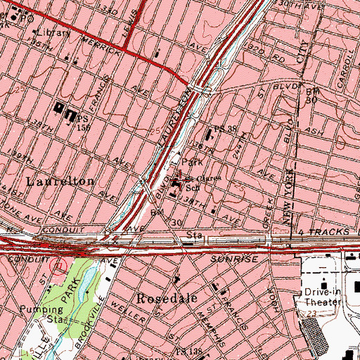 Topographic Map of Saint Clares School, NY