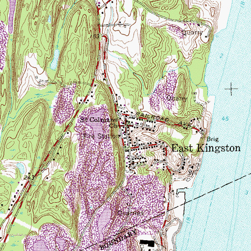 Topographic Map of Saint Colmans Church, NY