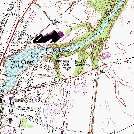 Topographic Map of Saint Columbkille Cemetery, NY