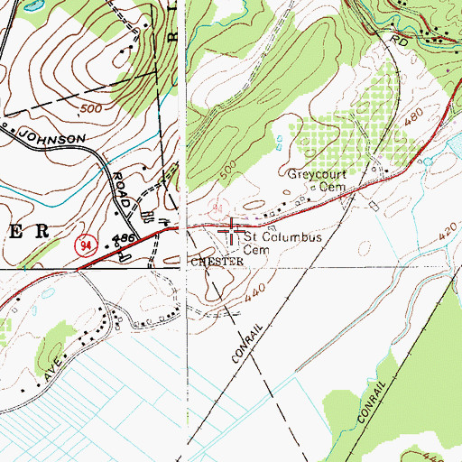 Topographic Map of Saint Columbus Cemetery, NY