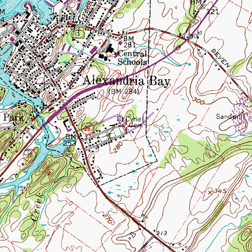 Topographic Map of Saint Cyril's Cemetery, NY