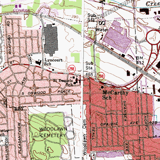 Topographic Map of Saint Daniels School, NY