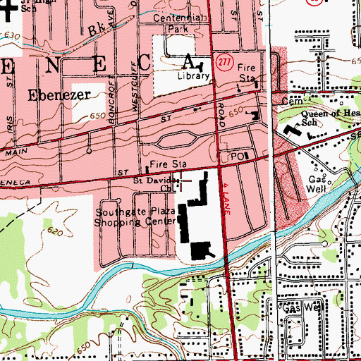 Topographic Map of Saint Davids Church, NY