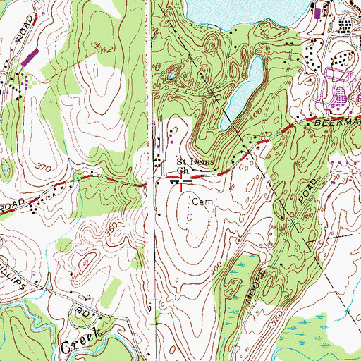 Topographic Map of Saint Denis Church, NY