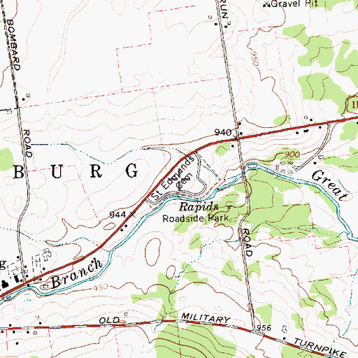 Topographic Map of Saint Edmunds Cemetery, NY