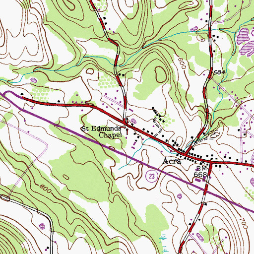 Topographic Map of Saint Edmunds Chapel, NY