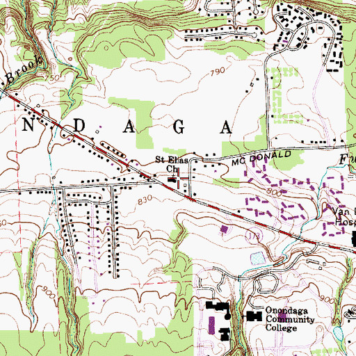 Topographic Map of Saint Elias Orthodox Church, NY