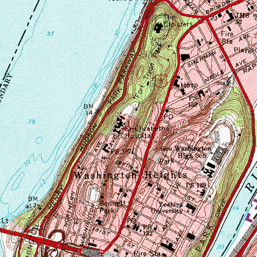 Topographic Map of Saint Elizabeths Hospital, NY