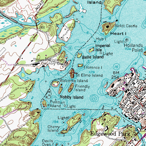Topographic Map of Saint Elmo Island, NY