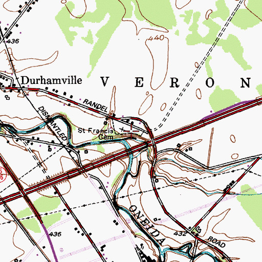 Topographic Map of Saint Francis Cemetery, NY