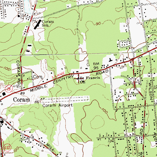 Topographic Map of Saint Francis Cabrini Church, NY