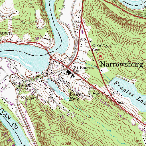 Topographic Map of Saint Francis Church, NY