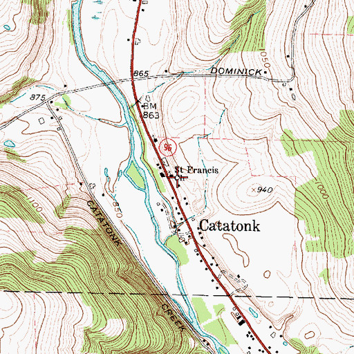 Topographic Map of Saint Francis Church, NY