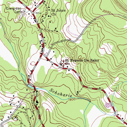 Topographic Map of Saint Francis De Sales Catholic Church, NY