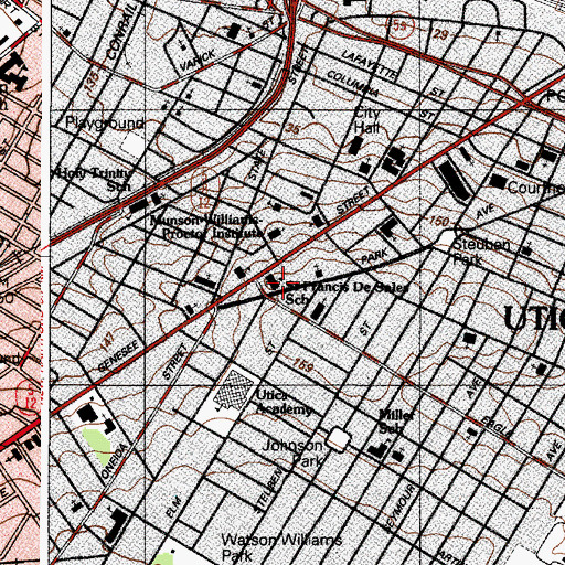 Topographic Map of Saint Francis DeSales School, NY