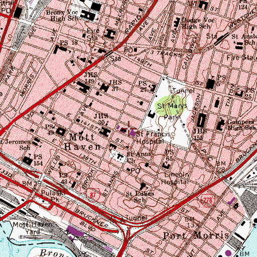 Topographic Map of Centro de Salud Segundo Ruiz Belvis, NY