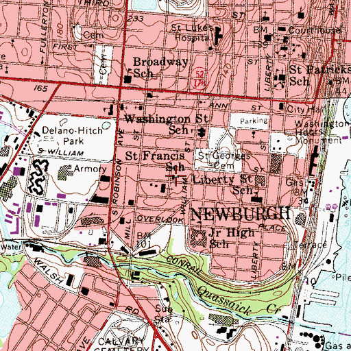 Topographic Map of Saint Francis School, NY