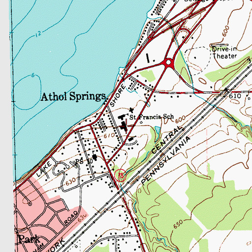 Topographic Map of Saint Francis High School, NY